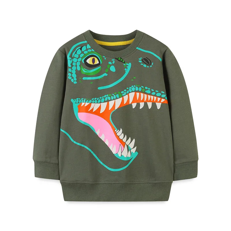 

Jumping Meters 2-7T Children's Sweatshirts Dinosaurs Print Long Sleeve Boys Girls Hooded Clothing Kids Tops Costume