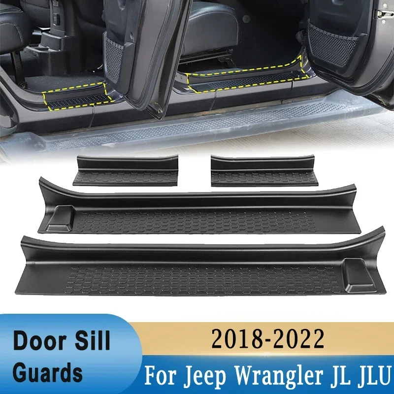 DoorSillGuardsBlackRubberDoorEntryGuardsMatforJeepWrangler