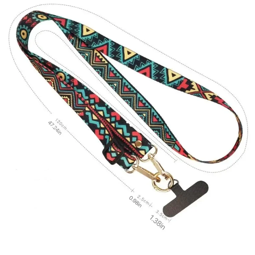 Vintage-Style Crossbody Phone Lanyard with Adjustable Strap and Antilost Clip