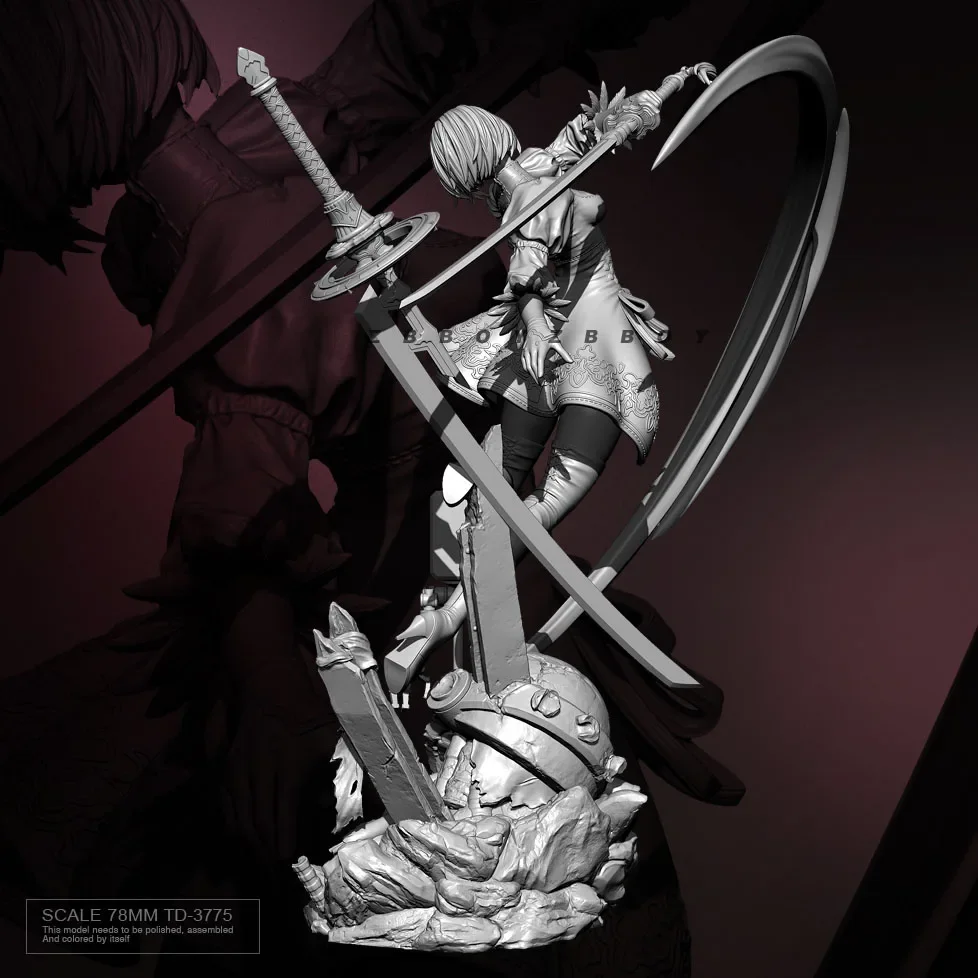 78mm 수지 모델 키트 그림 아름다움 무색 및 자체 조립 TD-3775
