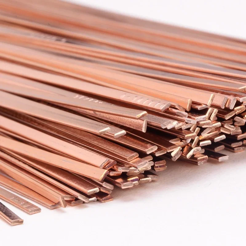 5Pcs Brass Welding Rod Phosphorus Copper Electrode Welding Wire Soldering Rod No Need Solder Powder Welding Rods 1.0/2.0mm*500mm