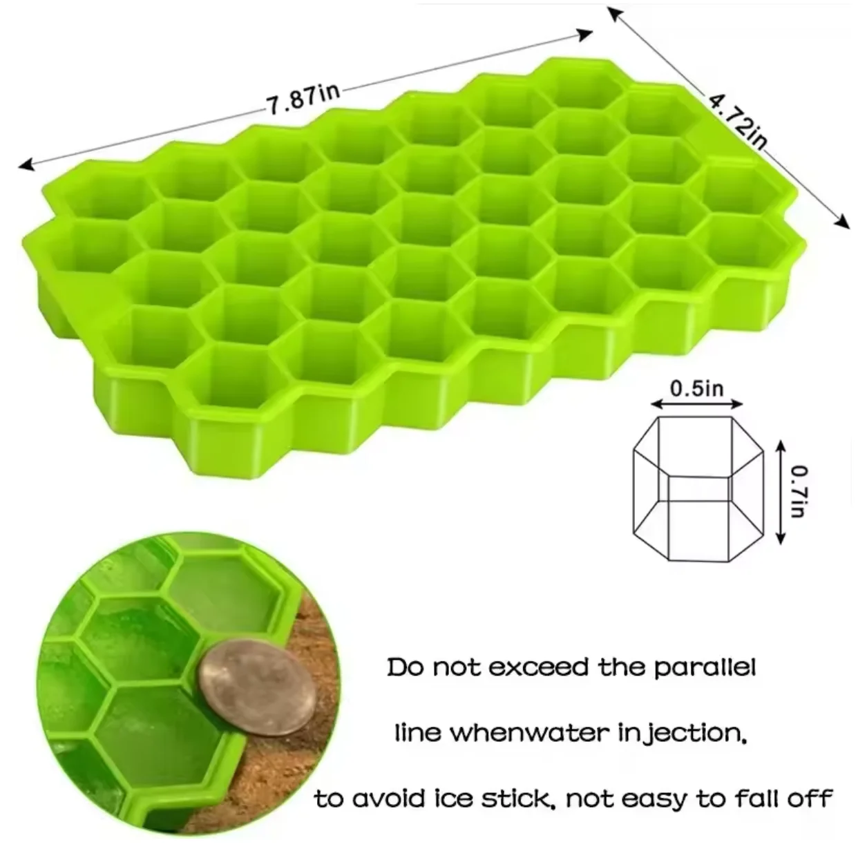 Ice Mold 1pcs Honeycomb 37 Lattice Cube Tray Maker Without Lid DIY