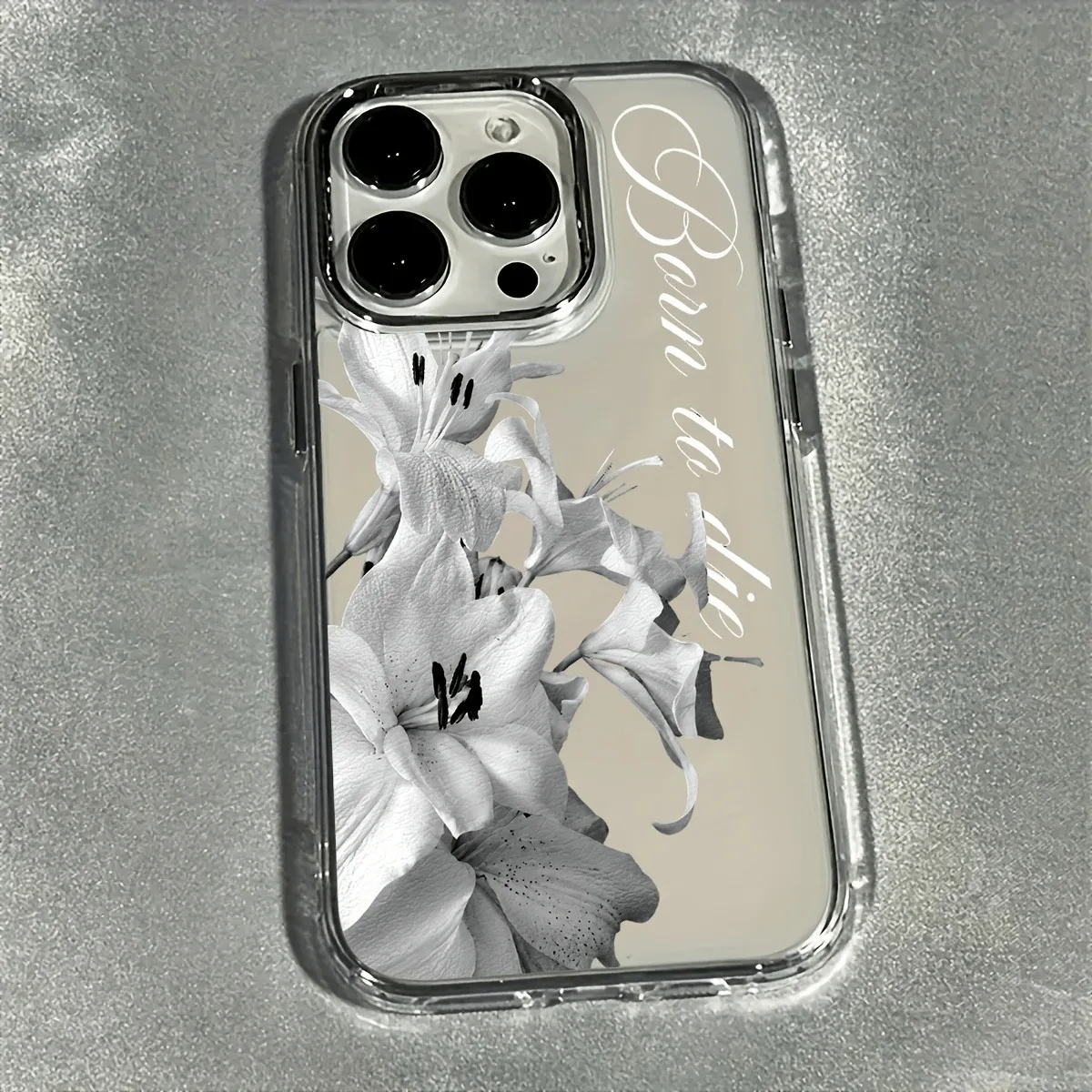 Elegant White Lily Floral Design Clear Phone Case Cover