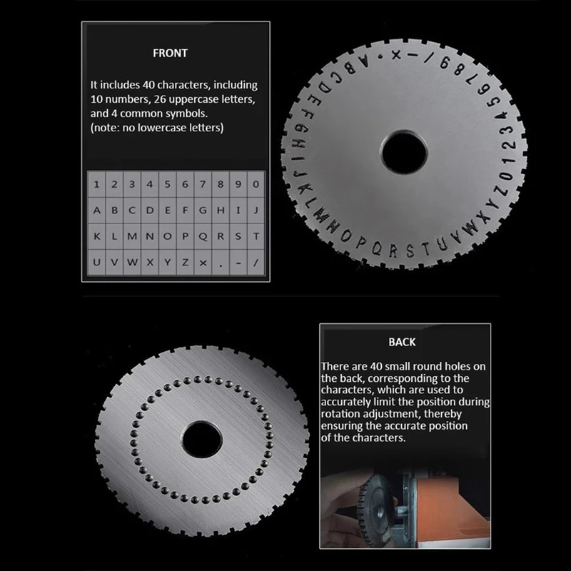 WISH Manual Marking Steel Stamp Wheel Accessories For Nameplate Metal Label Stamping Printer Machine