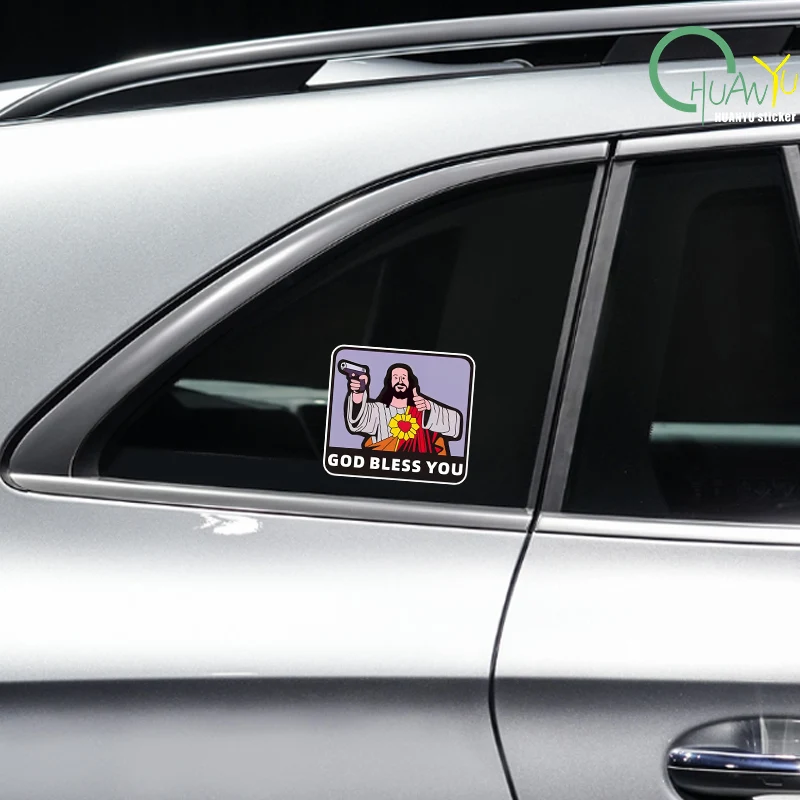 Adesivo INDIGOS UG Per Auto JDM - Trinity Sign Religious Decal - Rosso, 96x88mm - Pellicola Tedesca Resistente UV E Autolavaggio - 2