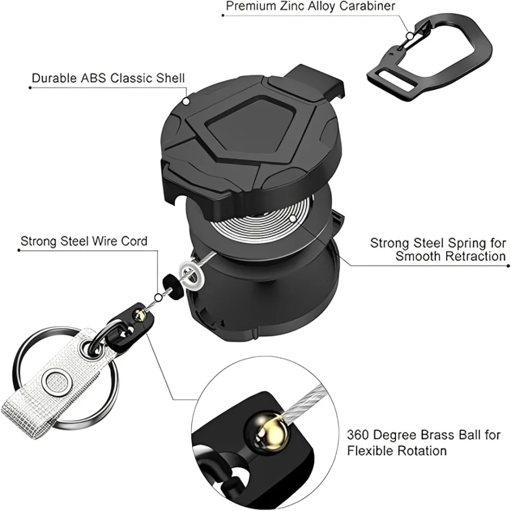 Retractable Anti-Theft Phone Holder with Belt Clip - Outdoor Travel Safety Tether Strap