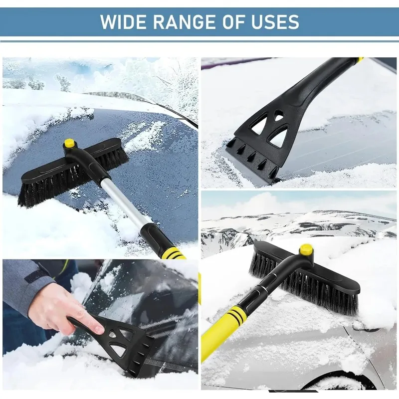 Car 3 in 1Cleaning Brush Adjustable Ice Scraper Brush Car Windshield Snow Removal Cleanin Interior Wash Supply