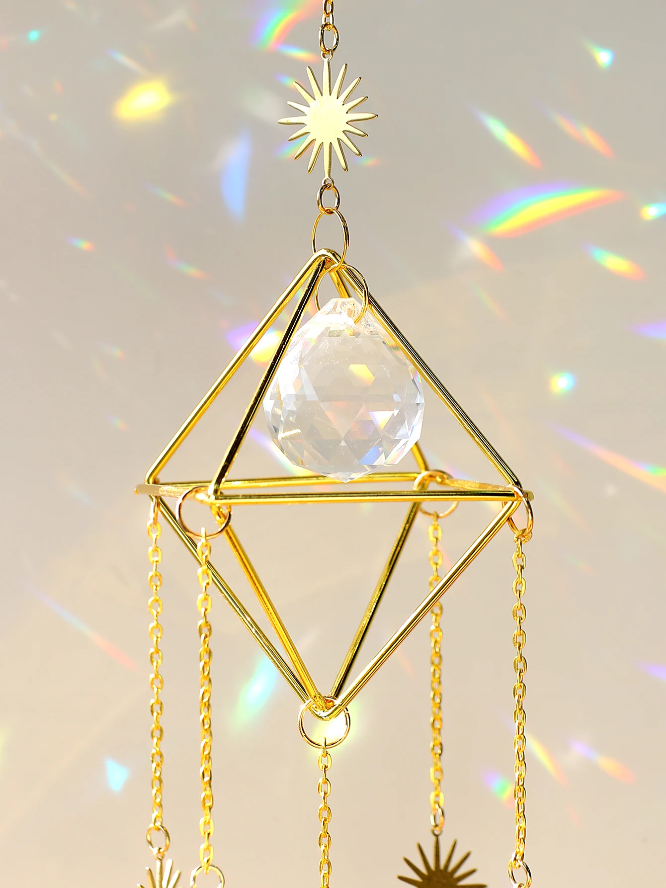 Sun Catcher Wall Hanging Crystal Wind Chime Prism Suncatcher Rainbow Maker Light Catcher Garden Decoration Car Ornaments Gift