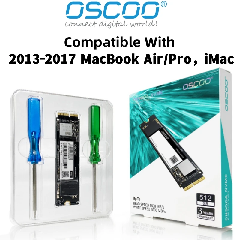 Ssd Nvme para Macbook Air 2013 2023 2023 A1465 A1466 502 A1398 A1419 A1418 Pcie 34 256gb 512gb Também Também