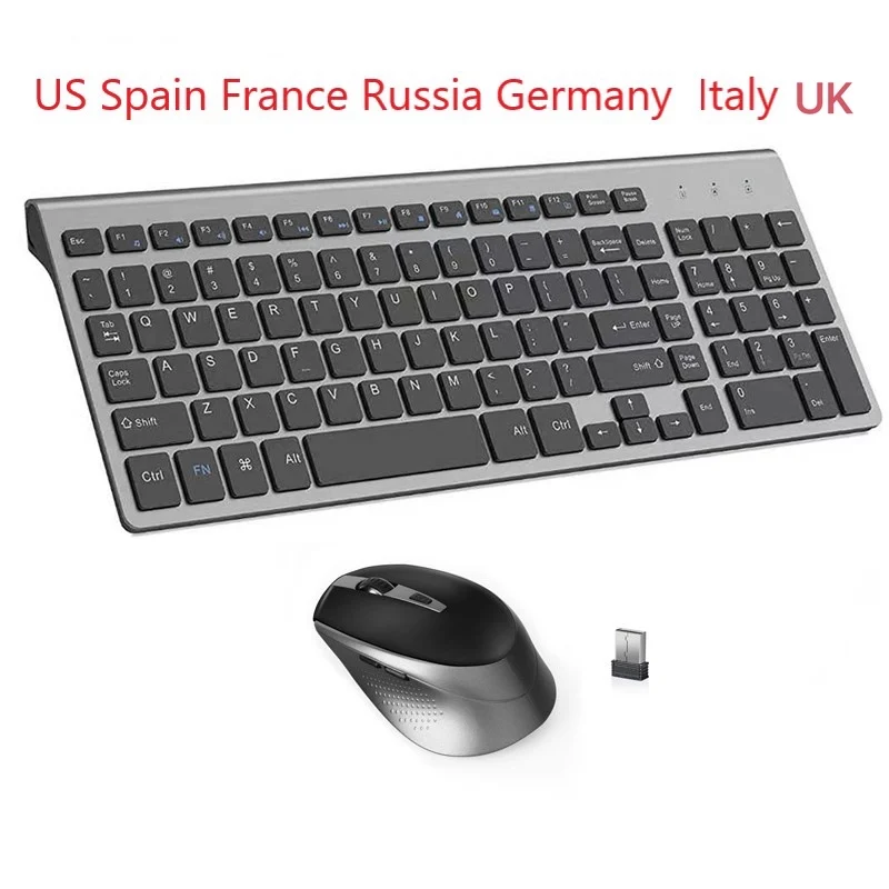 English Russian French Spanish Italy UK German Wireless Keyboard and Mouse Combo 2.4G USB Silent Keyboard Set for Laptop PC wireless mouse,wireless keyboard,keyboard and mouse set,wireless keyboard mouse set,wireless keyboard and mouse