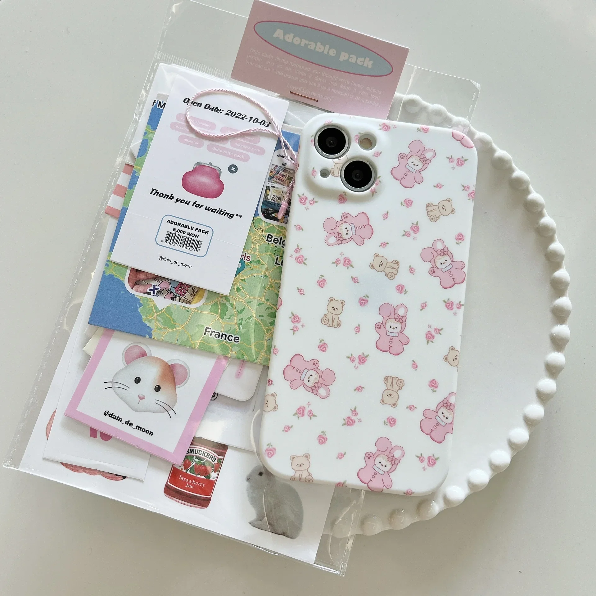 Pink Girls Rose Rabbit Pigiama Bear Cartoon Phone Case Per Iphone 15 14 13 12 11 Pro Max Case Cute Sweet Liquid Silicone Cover