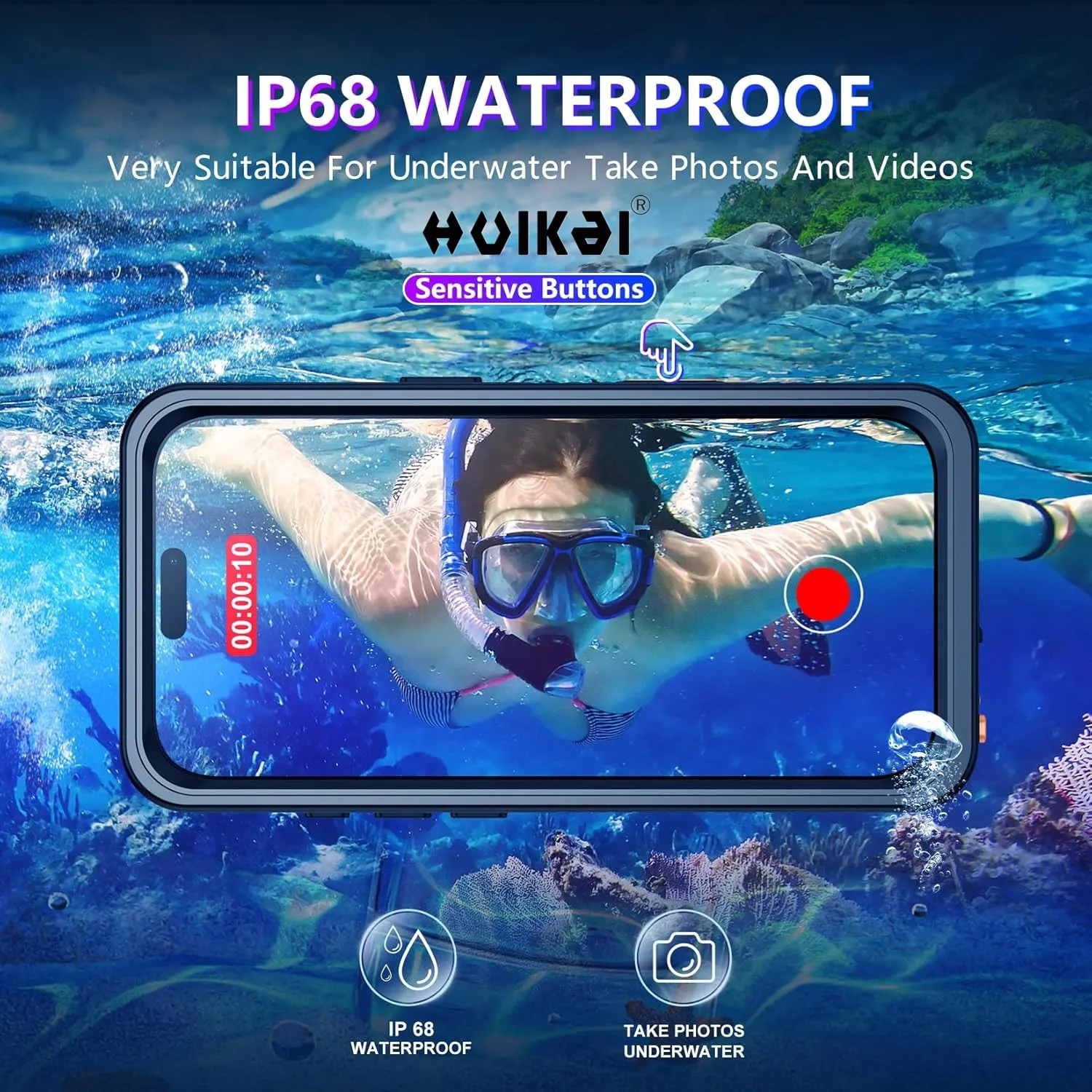 Waterproof Drop-Proof Full Body Protective Case with Heavy-Duty Design