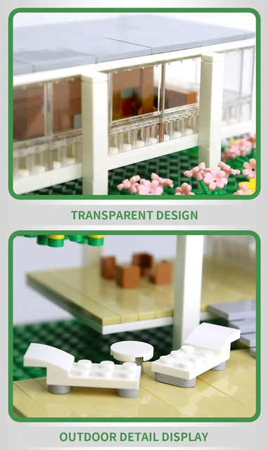 Arquitectura mundial Fransworth Residence Diorama bloques de