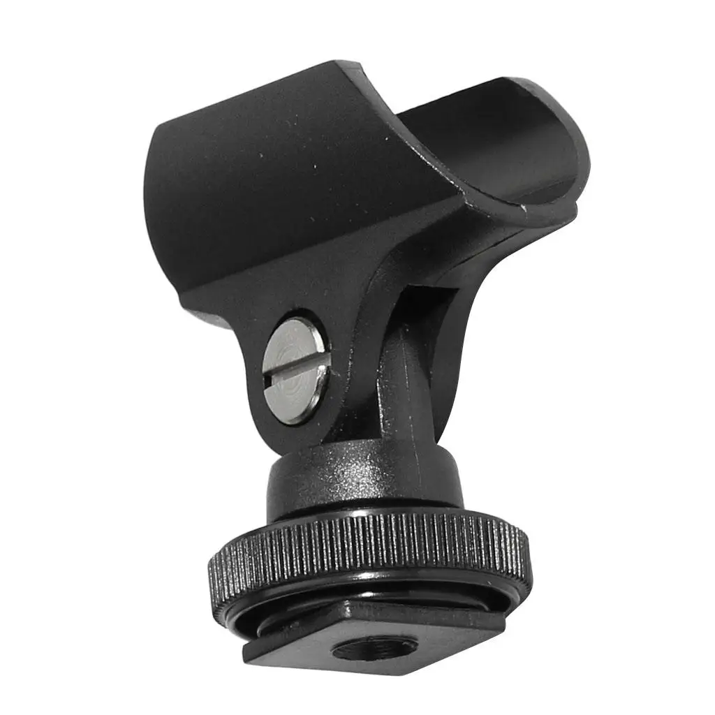 Hot Shoe Microphone Clip for Video Camera/Interview Microphone Accessories user-friendly adjustment convenient microphone mount clamp desktop mounting clip