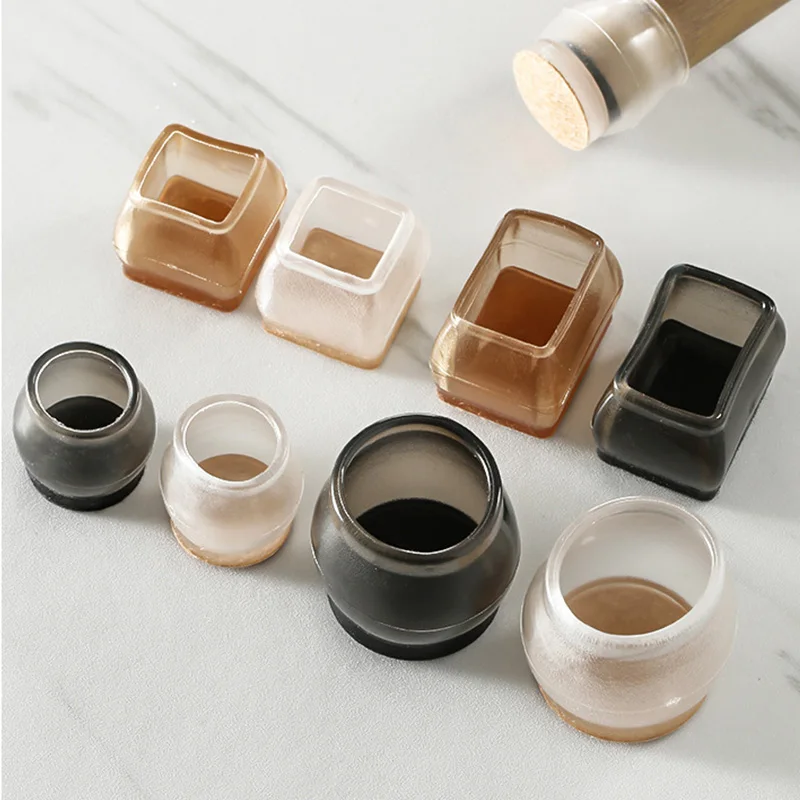 Table Chair Leg Protectors Cover Round Square Caps for Furniture Foot Legs Floor Protector with Wrapped Felt Bottom Pad