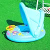 Cartoon Inflatable Baby Swim Ring Seat Floating Sunshade Toddler Swim Circle Bathtub Swimming Pool Beach Party Outdoor Water Toy 5