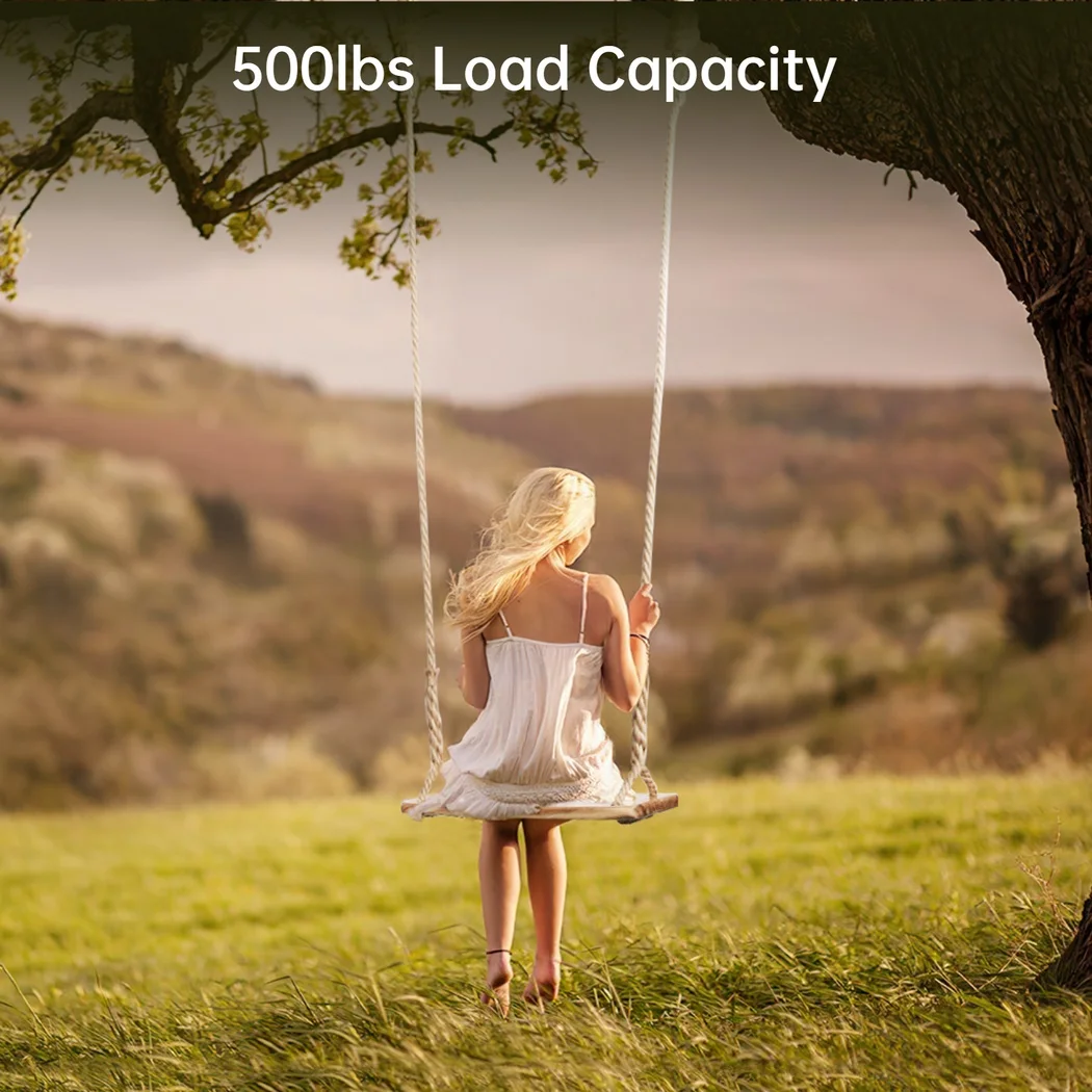 Wooden Tree Swing 500lbs Load Capacity Adjustable Height Waterproof Hanging Seat For Adults Kids Outdoor