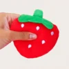 1pc-Cute Strawberry Design Pet Grinding Teeth Squeaky Plush Toy, Chewing Toy For Dog Interactive Supply 3