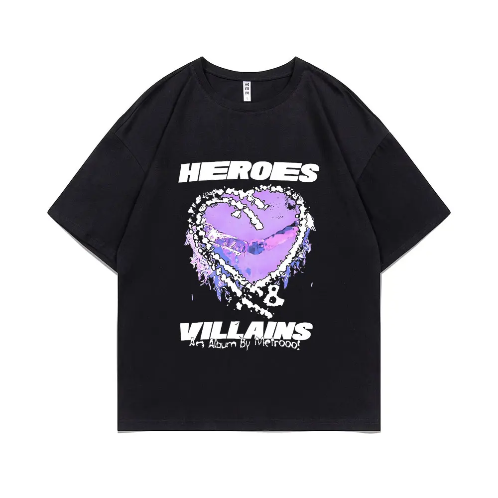 

Rapper Metro Boomin Heroes & Villains Graphic Print Tshirt Men Hip Hop Fashion Black T Shirts Male Cozy Cotton Oversized T-shirt