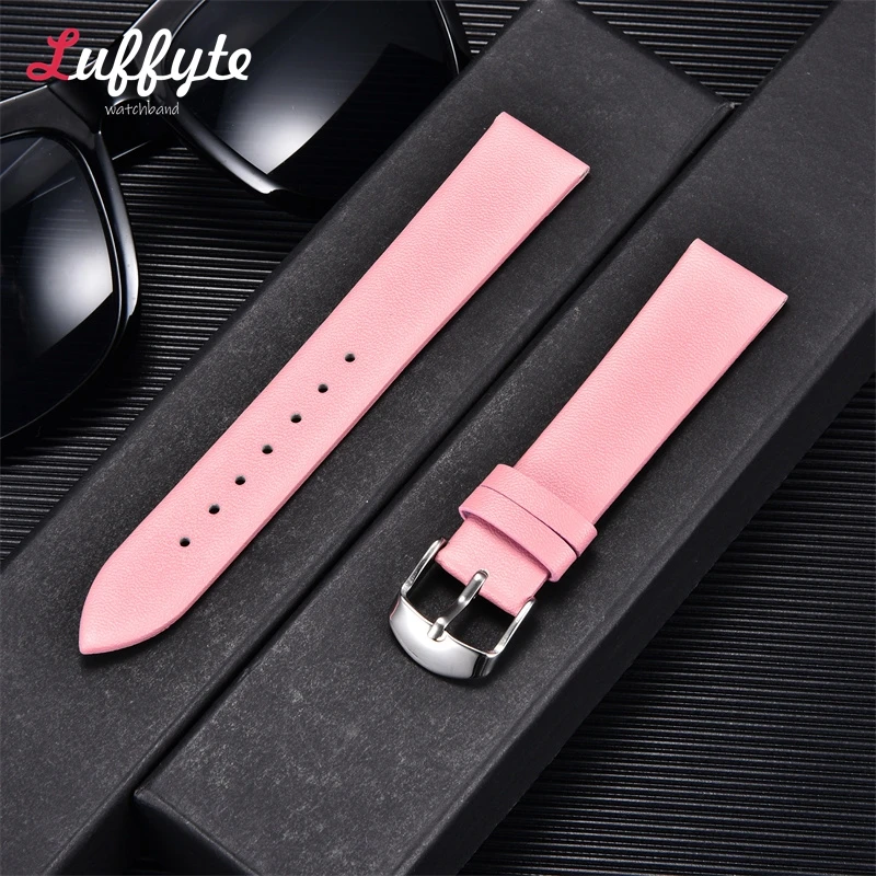 Premium Soft Ultra-Thin Leather Watchband - Brown, Black, or Blue