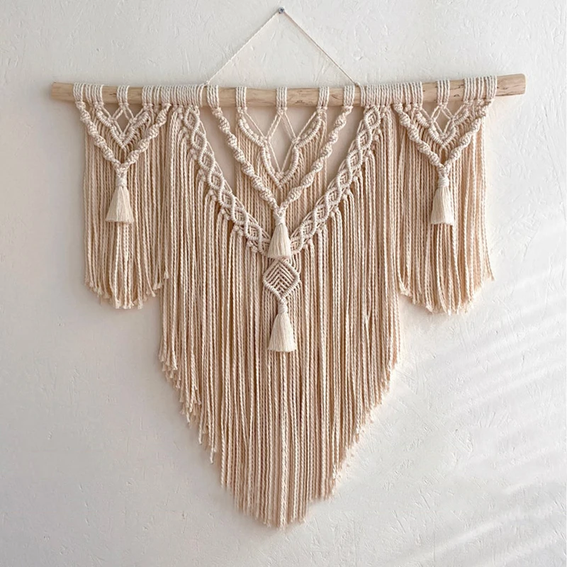 

Hand-woven Macrame Wall Hanging Ornament Bohemian Craft Decoration Gorgeous Tapestry For Home Bedroom Living Room Home Decor