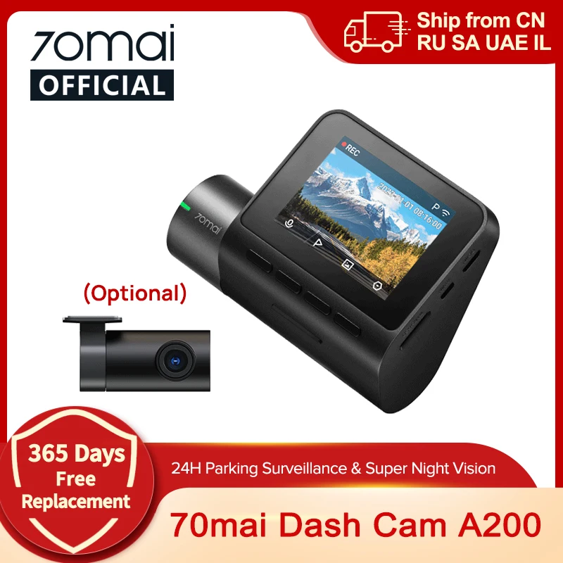 70mai Dash Cam A200 2'' LCD Screen 70mai A200 Car DVR1080P Auto