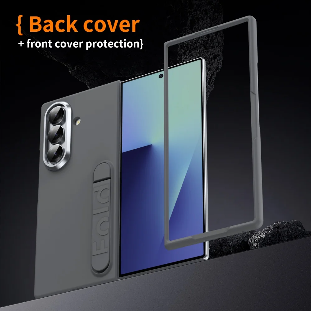 Original Folding Phone Case with Stand Cover and Tempered Glass: Durable PC Grip Design