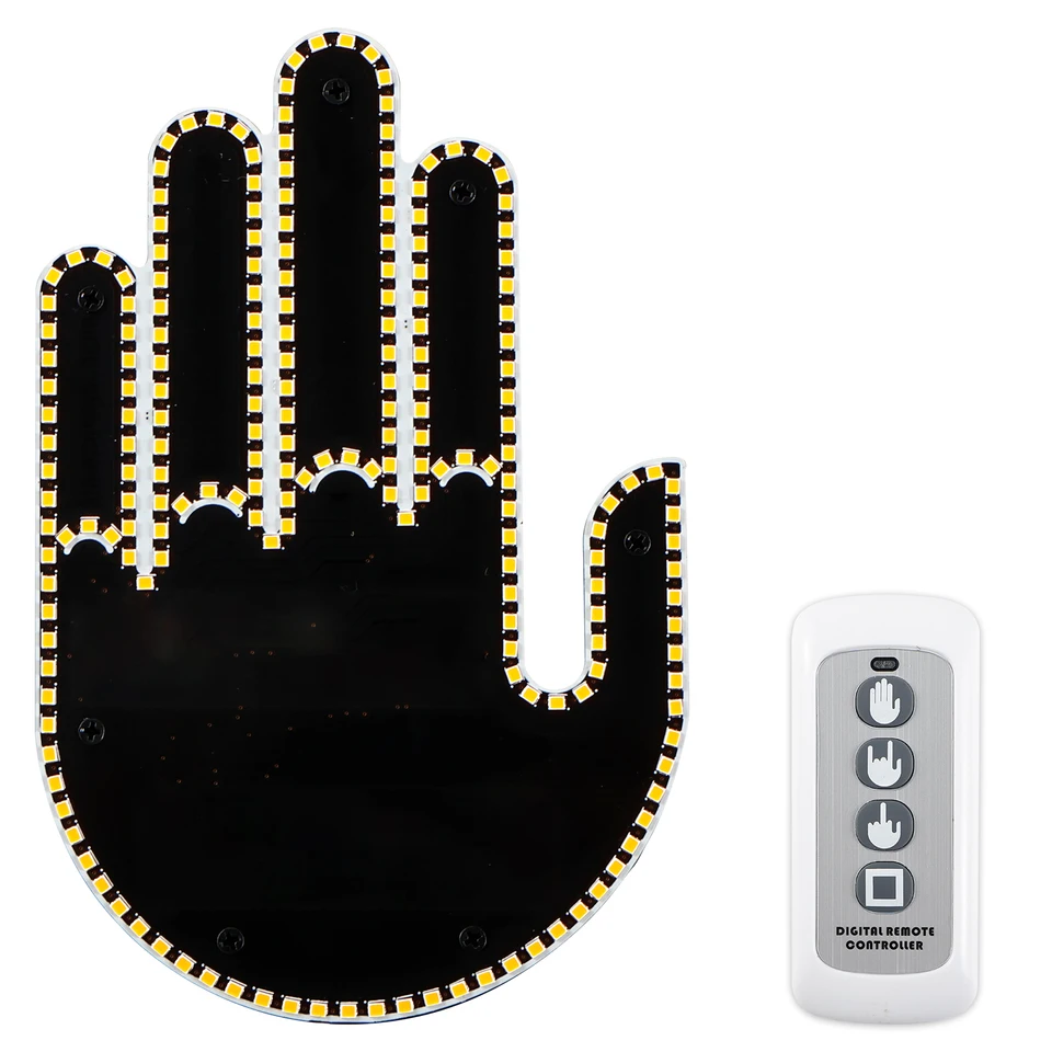 Luce A Dito Per Auto Con Telecomando - 3 Gesti A LED, Arancione, Per Lunotto Posteriore, Decorazione Auto - Foto 6