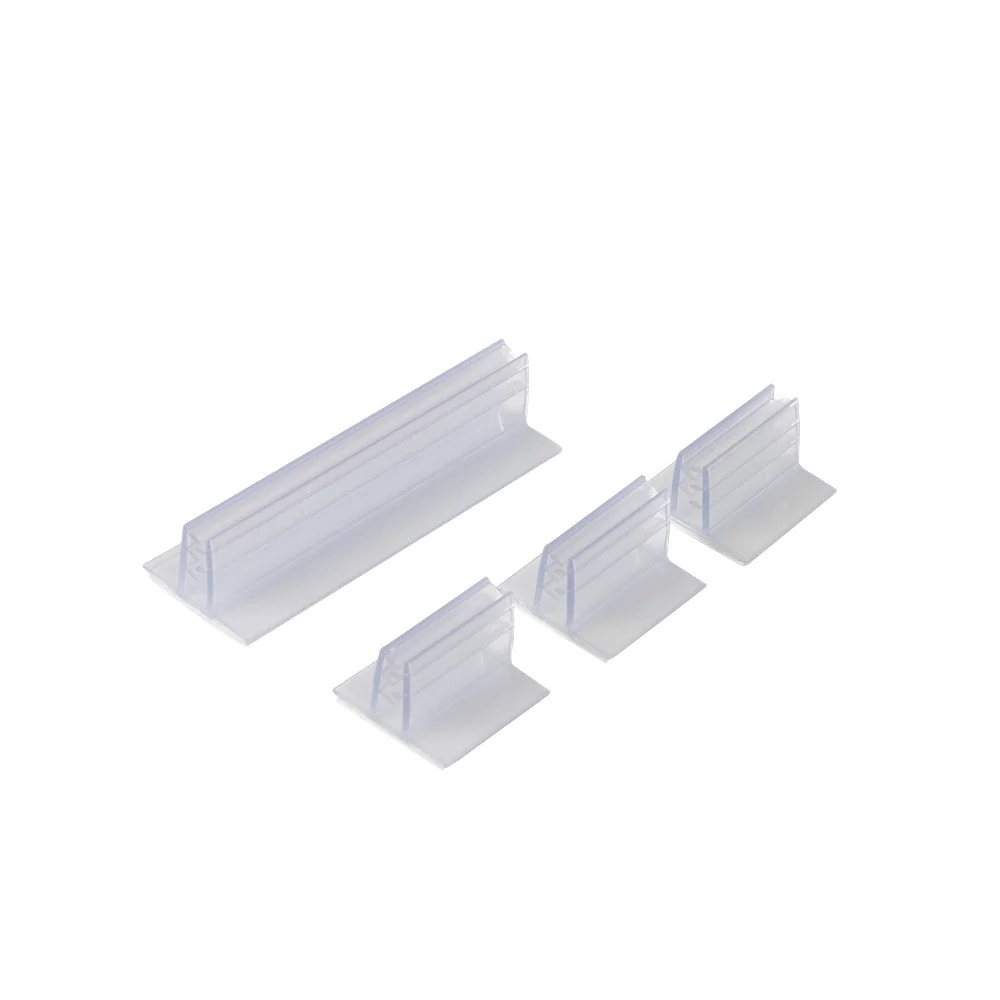 Clear Plastic Shelf Label Holder Shelf Sign Ticket Clips Self Adhesive to Shelves Kt Poster Cardboard Gripper Stand 30x30mm mini clear sign holder display stand small plastic name card price label card tag label