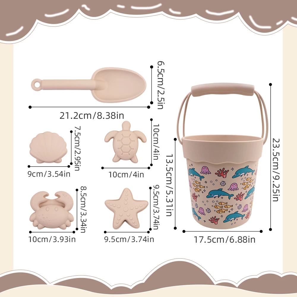 6 pezzi set di cartoni animati estivi scavare sabbia secchio di plastica annaffiatoio pala bambini spiaggia giochi d'acqua giocattoli_voghion.com