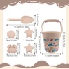 6PCS Summer Cartoon Beach Set Toys Children Digging Sand Plastic Bucket Watering Bottle Shovel Children Beach Water Play Toys 6