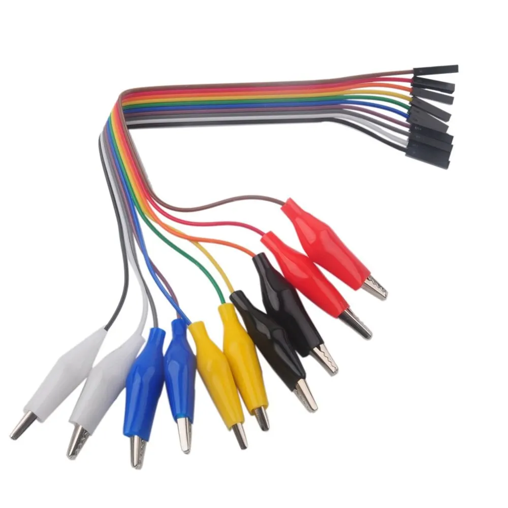 20cm 30cm 10pin Double End Alligator Clips Jump Wire Male Female Crocodile Clip Test Lead Jumper Wire Line Cable alligator clips,test clip,electrical test wire,test lead wire,test lead cable,test cable,test cable lead,test leads