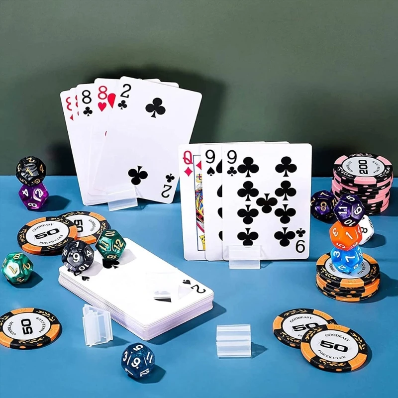 20x/Set Transparent Place Cards Holders Playing Card Holders Plastic Sign Stand Photo Menu Labels Stand Dropsale