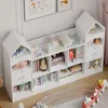 Castle Shape Children's Bookshelf, Kids Bookcase Display Case Kids Toy Storage Organizer Multifunctional Storage Cabinet 6