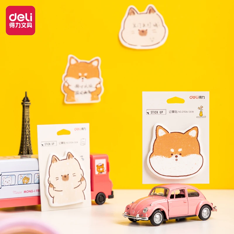Deli 2pcs Sticky Note Pads Self-Adhesive Memo Pad Notepad Planner Stickers Bookmark School Supplies Office Supplies Stationery