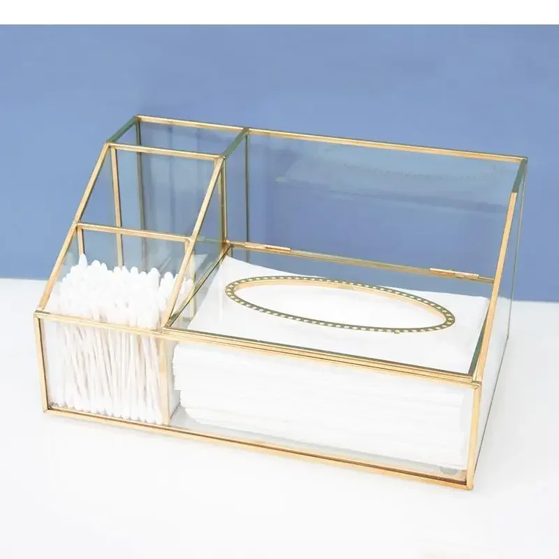 

Cosmetic Remote Home Bucket Storage Glass Multi-function Box Boxes Control Jewelry Tissue Shelf Desktop Organizer