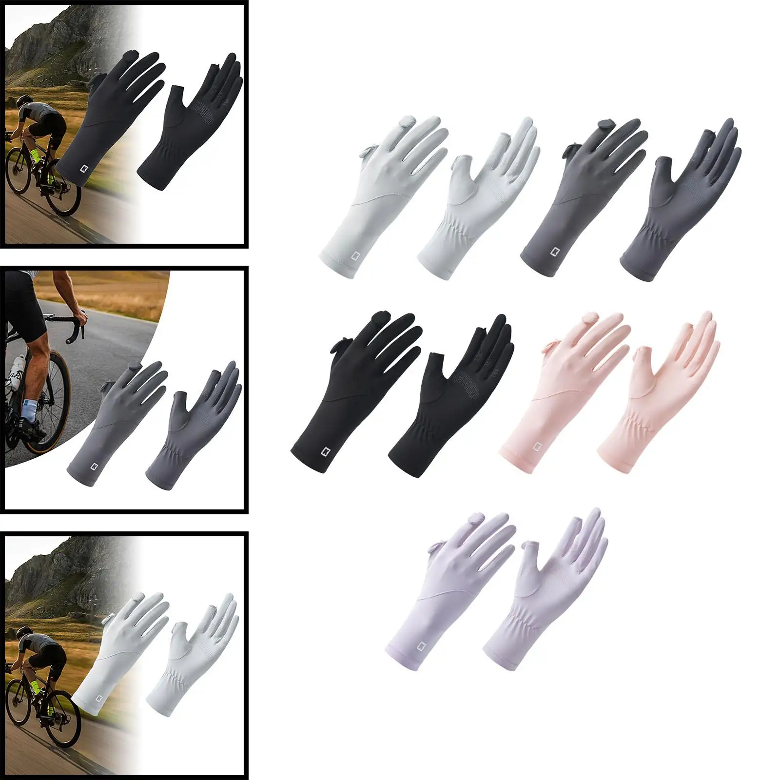 Women Sun Protection Gloves Sunblock Gloves for Golf Cycling Outdoor Sports