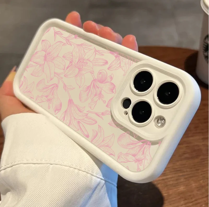 Retro Floral Flower Painted Silicone Phone Case