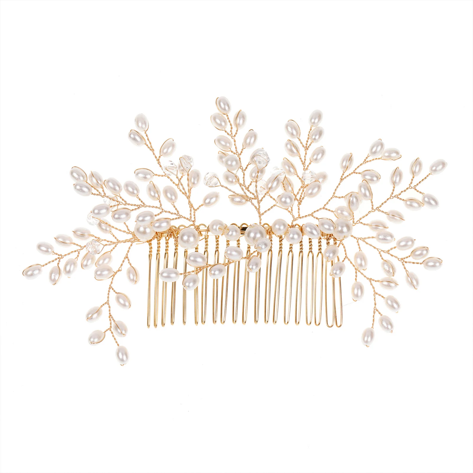 Pearl Crystal Wedding Hair Combs Hair Accessories for Bridal Flower Headwear Women Bride Hairpins Braiding Flower Clip