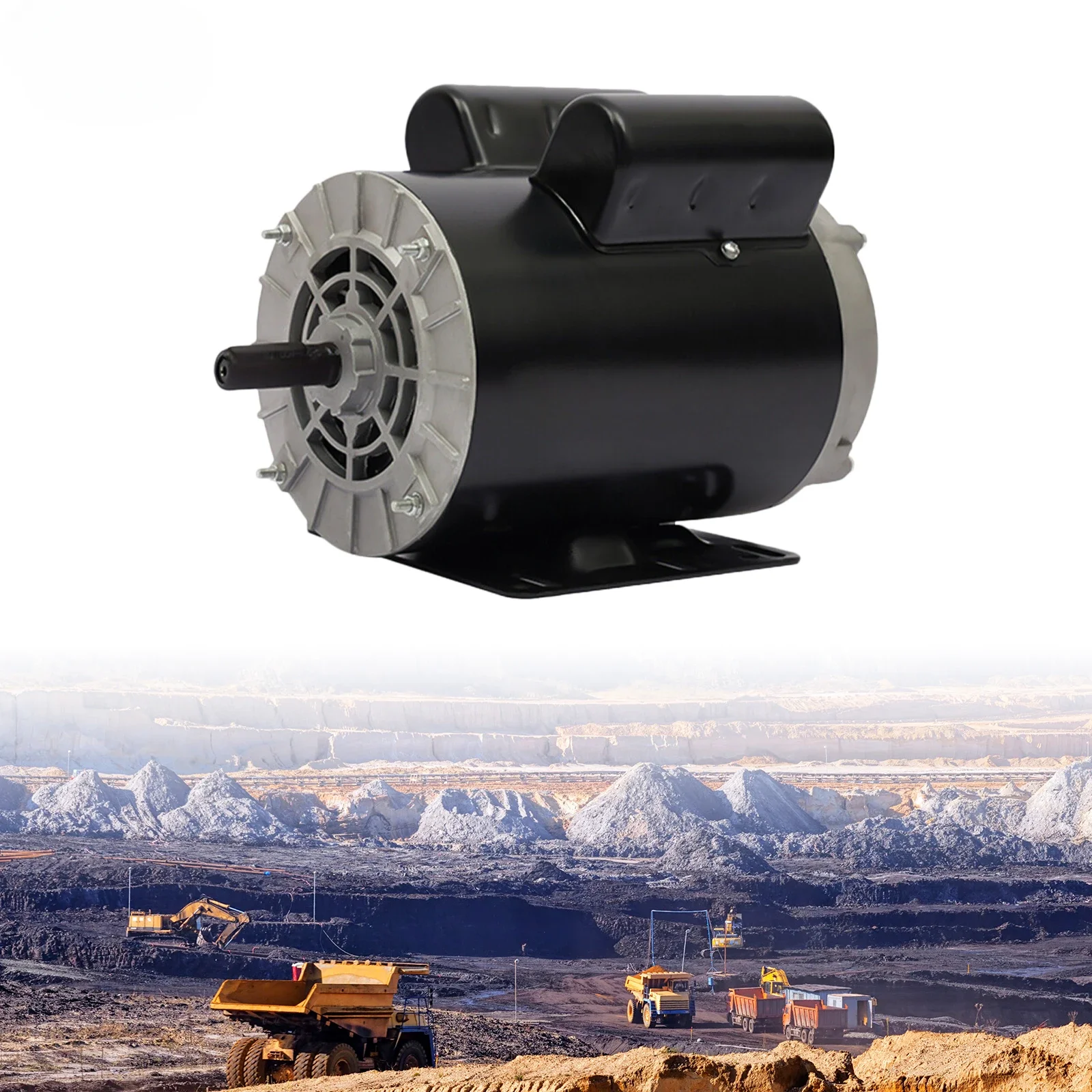 AC Air Compressor Motor With Safety Protection 5HP SPL 3600RPM 60Hz Electric Applications 208-230Volts One Phase 5/8 Inches