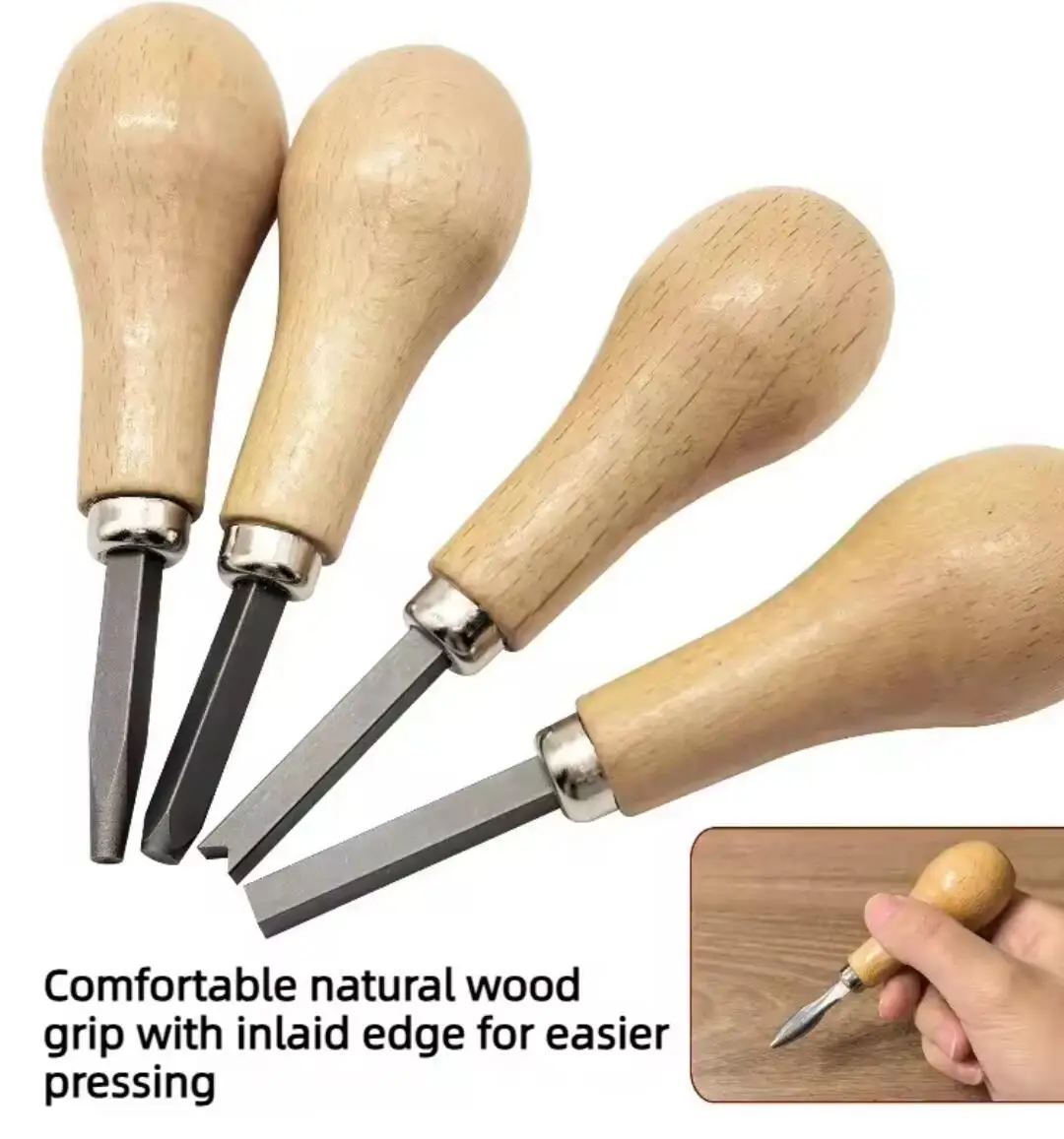 Goldsmith Jewelry Diamond Bezel Gemstone Setting Tool with Wooden Handle