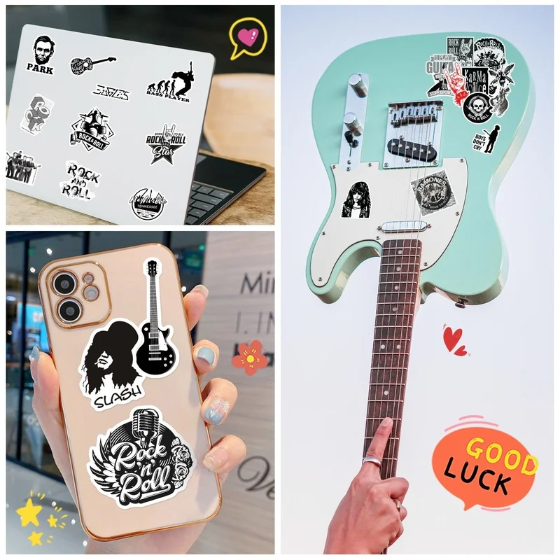50 Pièces Autocollants De La Série Musique Rock And Roll, Décalcomanies
