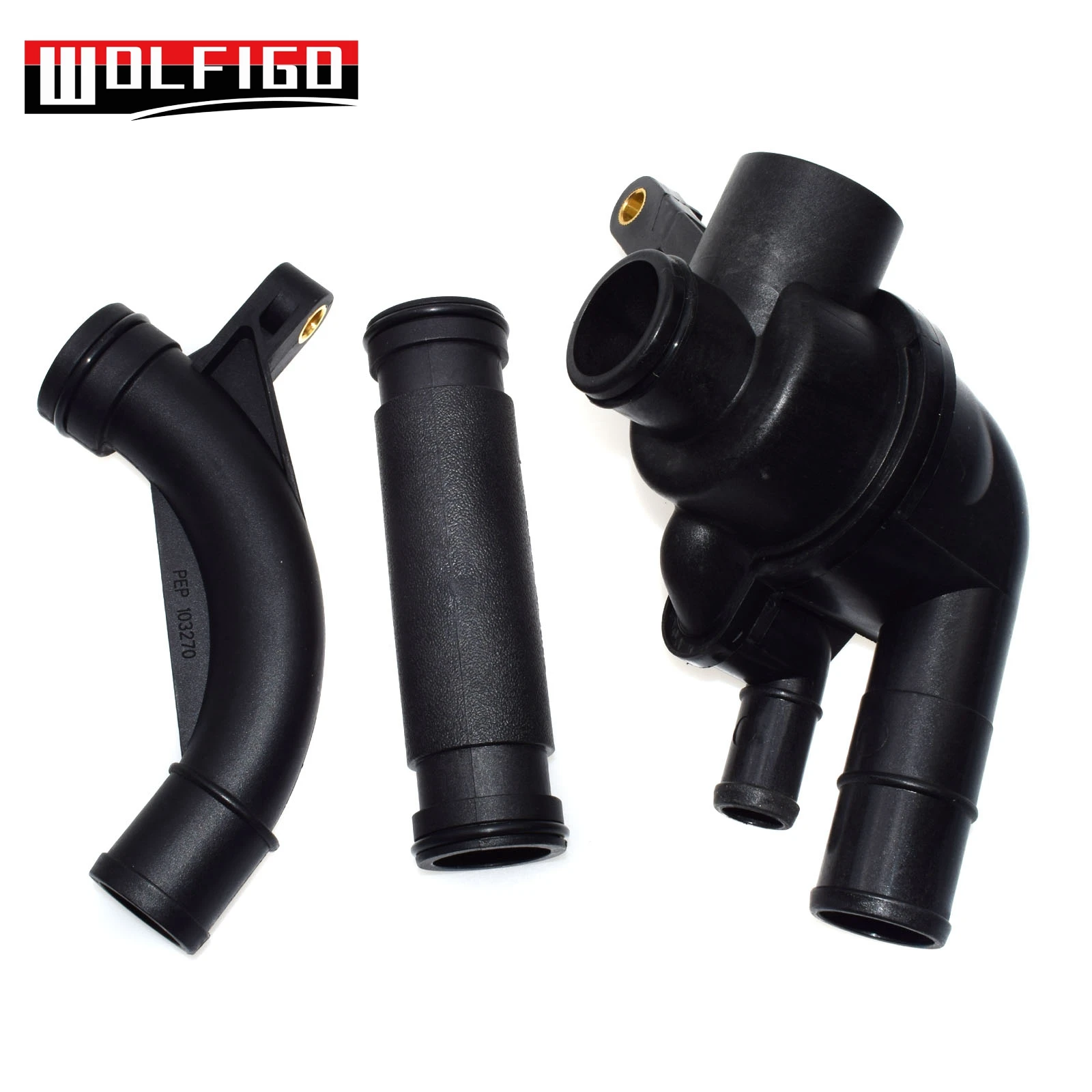 WOLFIGO New for ROVER 75 45 800 Thermostat +Housing+Pipe Kit 3PCS PEM101050, PEP101970, PEP103270 flange engine cooling kit