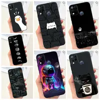 For Infinix X689F X689 Case Infinix Hot 11 G37 Hot 10S NFC 10T Coque Funda Soft Silicone Camera Protected Black Cat Space Man 1