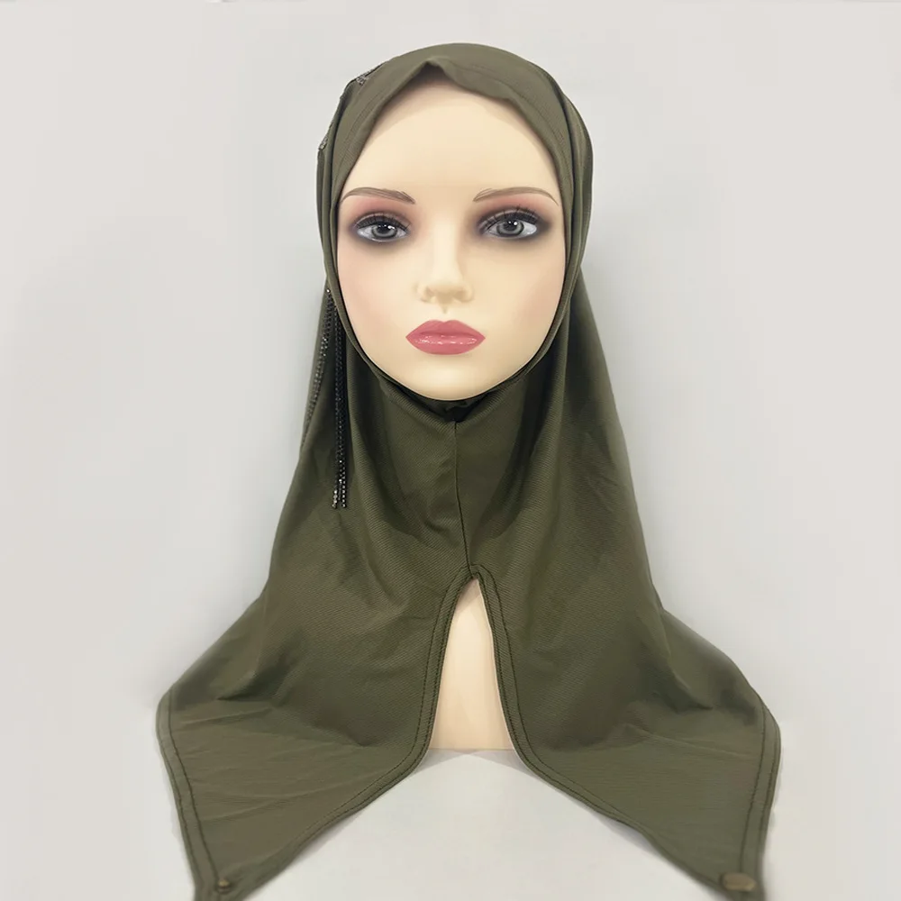 

Diamonds Tassel Hijab Women Malaysia Muslim Headscarf Islamic Pray Hijabs Shawl Wrap Turban One Piece Amira Instant Scarf Hat