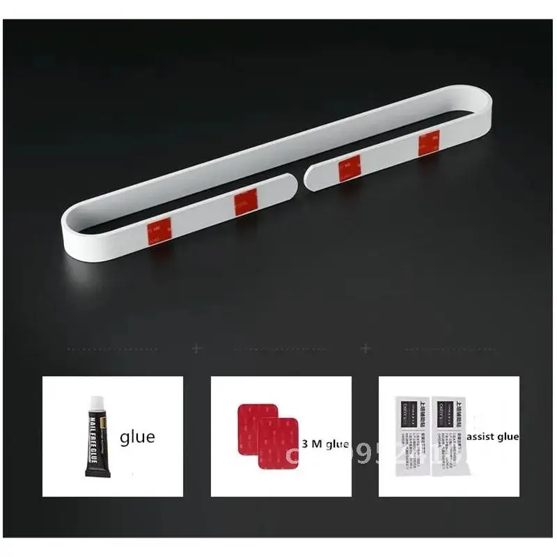 Nail free Solid Aluminum white Towel Bar Single 30/40/50/60 cm Rack white Holder Towel Matte Bathroom