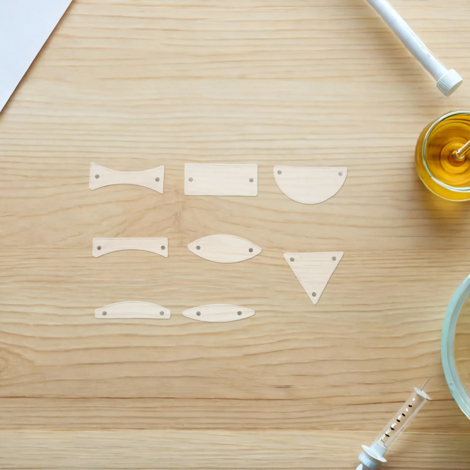 8Pcs 물리학 광학 과학 키트 교실 광학 실험을위한 볼록 오목 렌즈 프리즘 미러 세트 교육 물리학 실험실