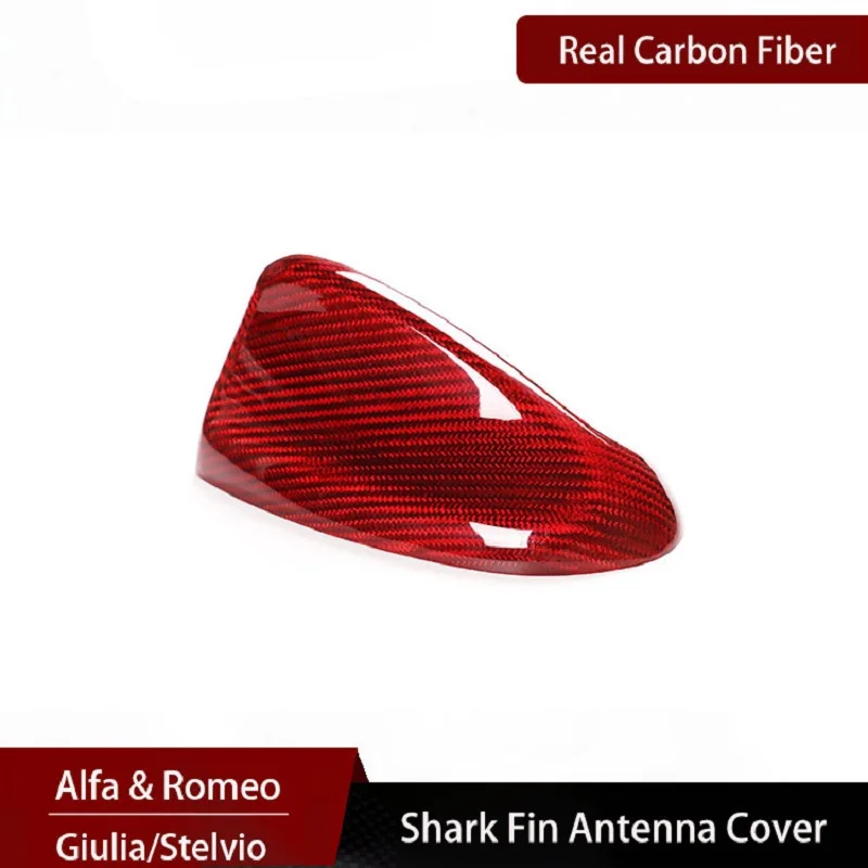 

Real Carbon Fiber Shark Fin Antenna Cover Exterior Accessories For Alfa Giulia Stelvio (Red)