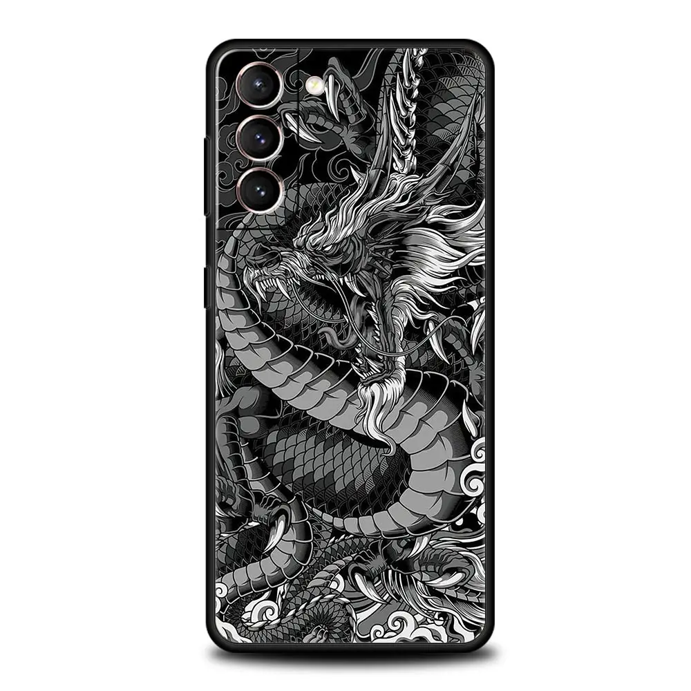 Mystical Dragon Soft Black Phone Cover