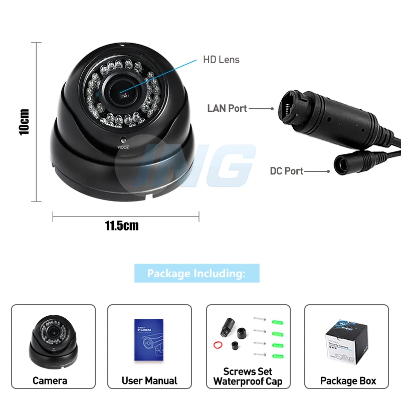 8MP Waterproof 2.8-12mm Zoom POE IP Camera IR LED Outdoor Security System Video Surveillance CCTV Cam 6